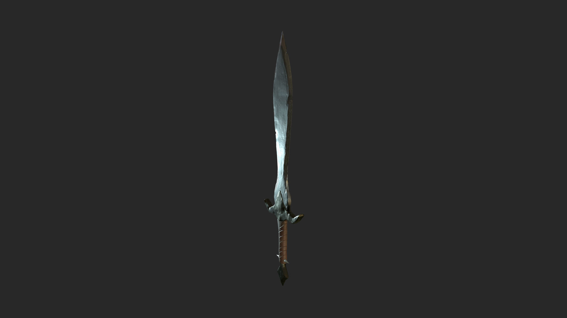 Medieval fantasy short sword Low-poly 3D model_12