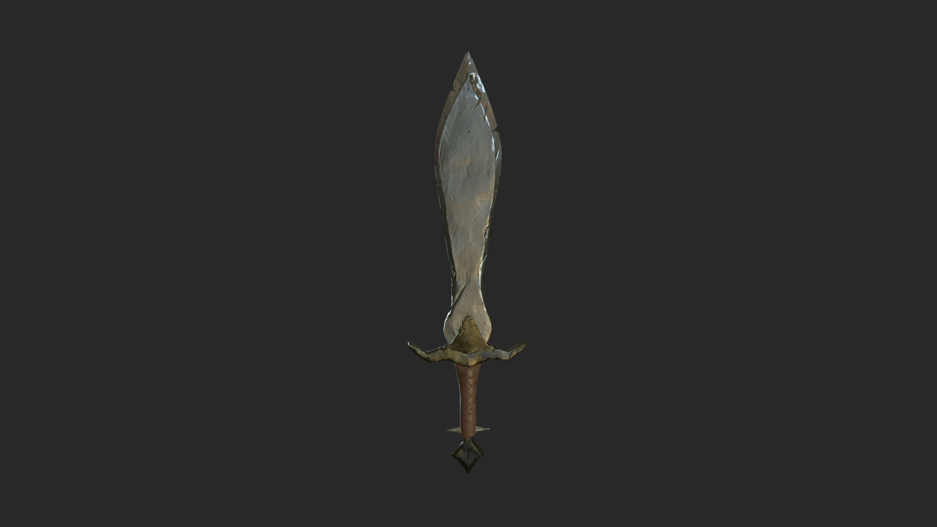 Medieval fantasy short sword Low-poly 3D model_14