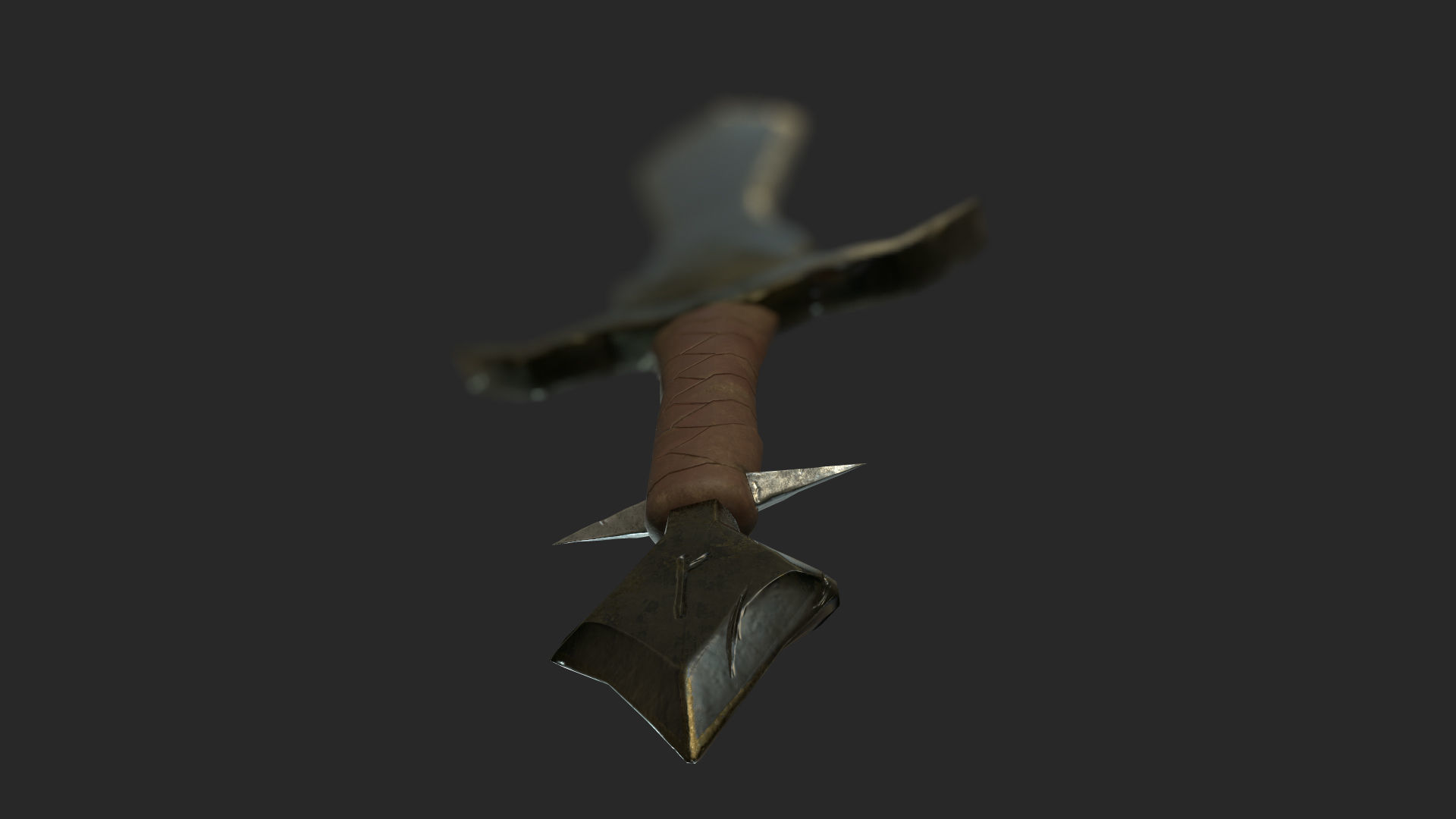 Medieval fantasy short sword Low-poly 3D model_11