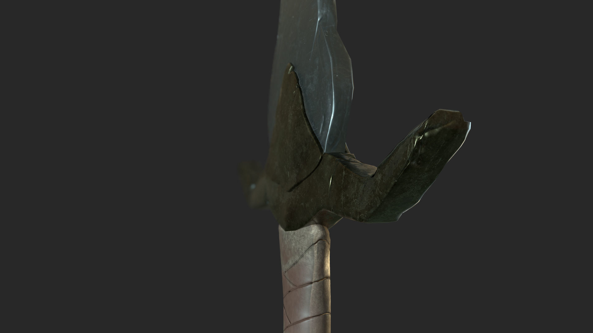 Medieval fantasy short sword Low-poly 3D model_9