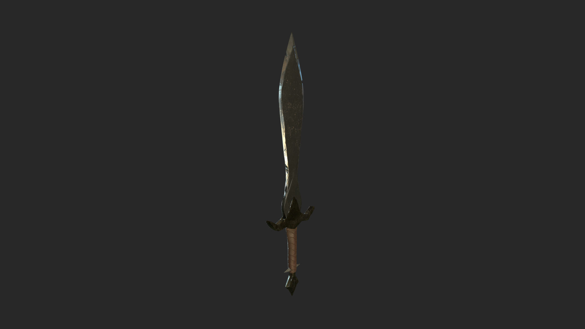 Medieval fantasy short sword Low-poly 3D model_13