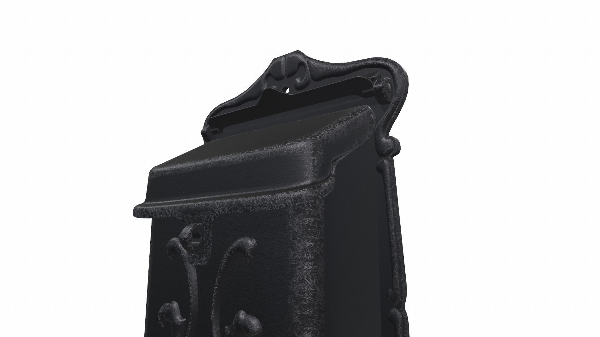 Metal mailbox Low-poly 3D model_1