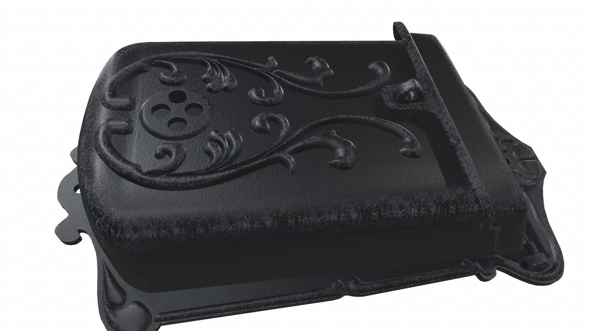 Metal mailbox Low-poly 3D model_6