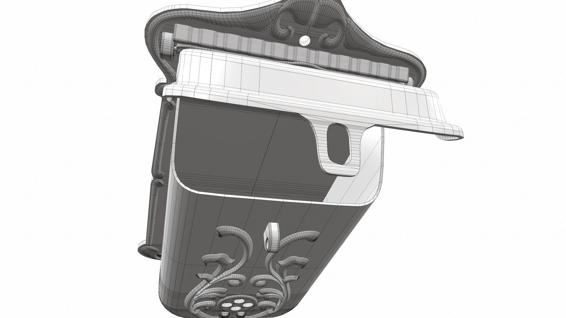 Metal mailbox Low-poly 3D model_10