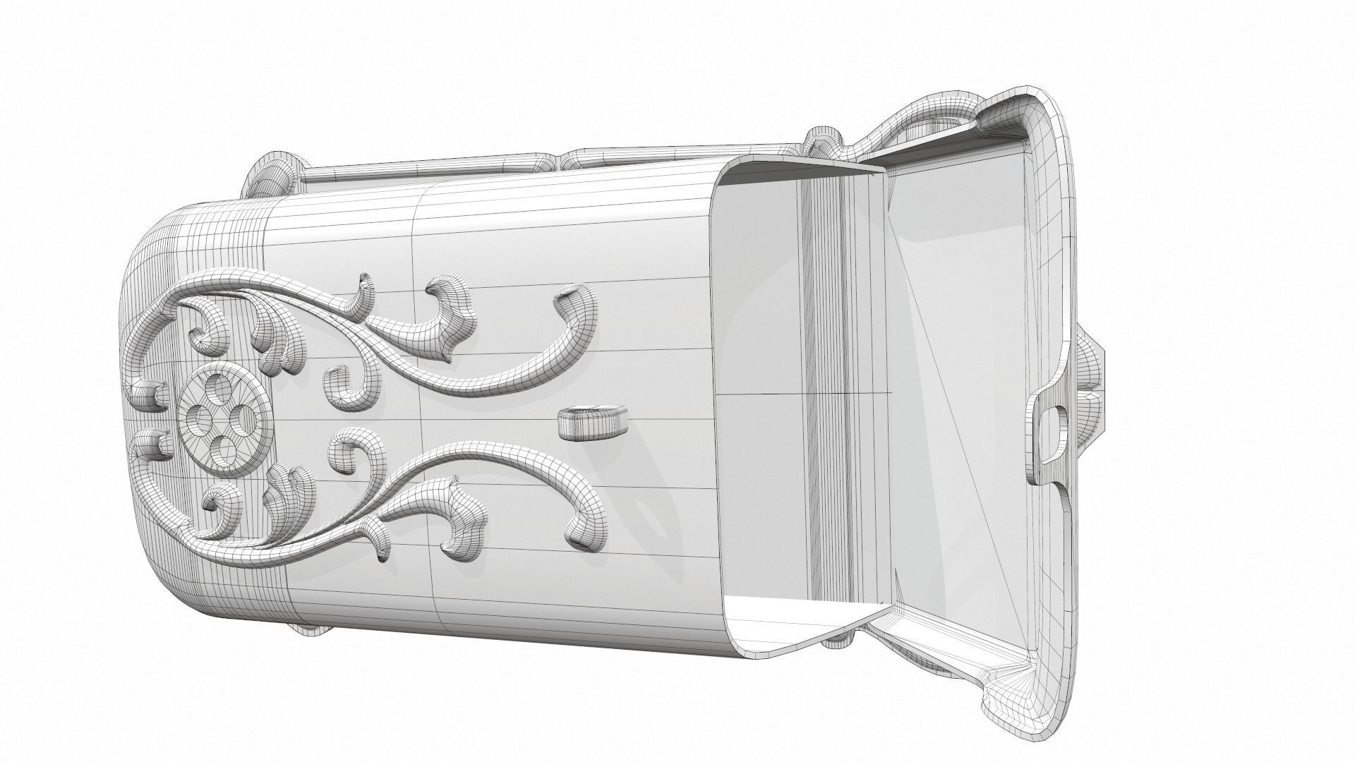 Metal mailbox Low-poly 3D model_8