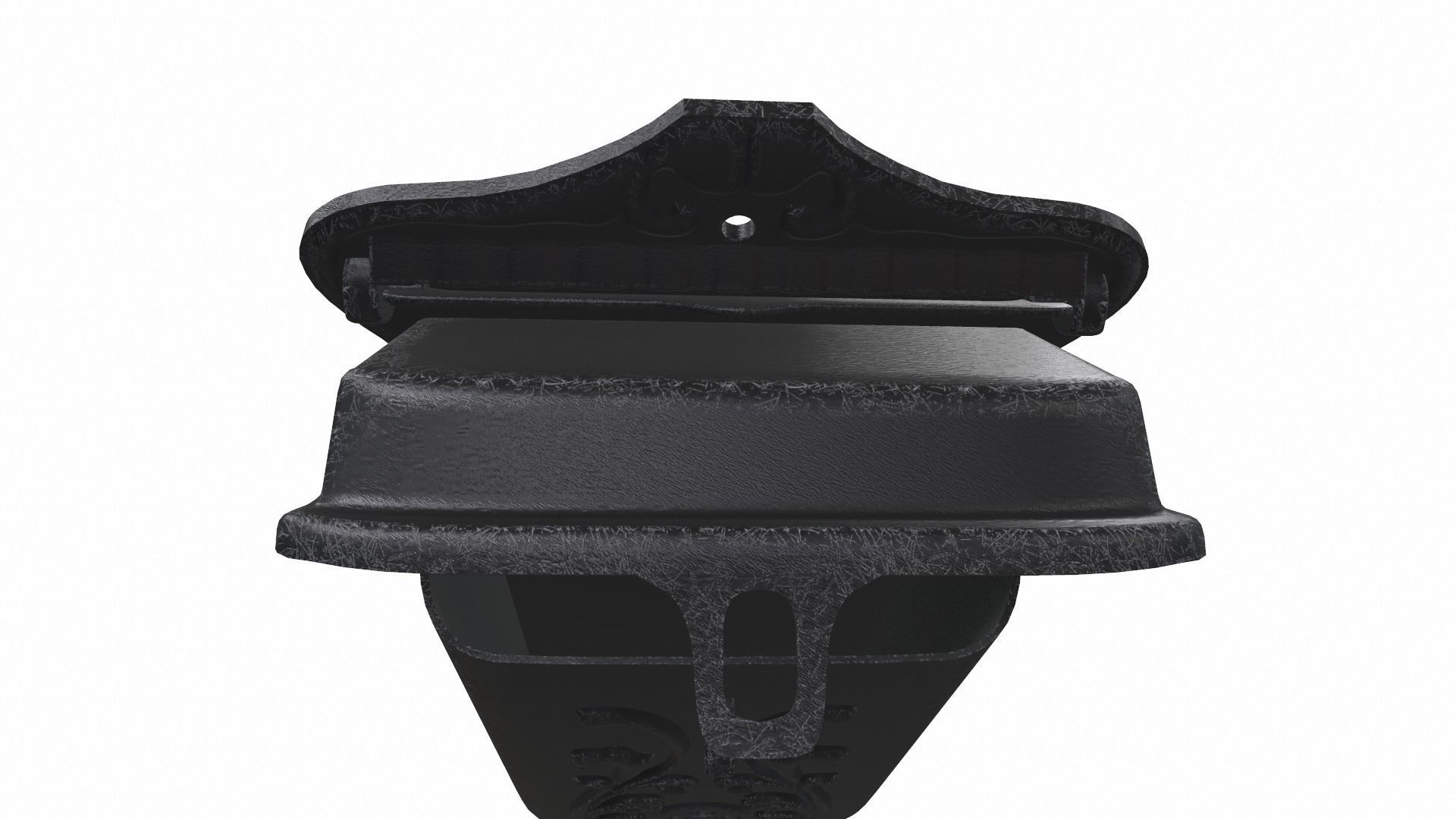 Metal mailbox Low-poly 3D model_3