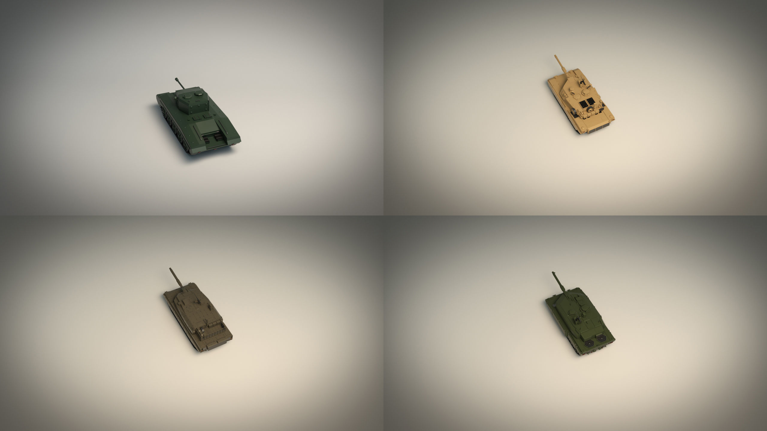 Low Poly Tank Pack 01 3D Model Collection_9