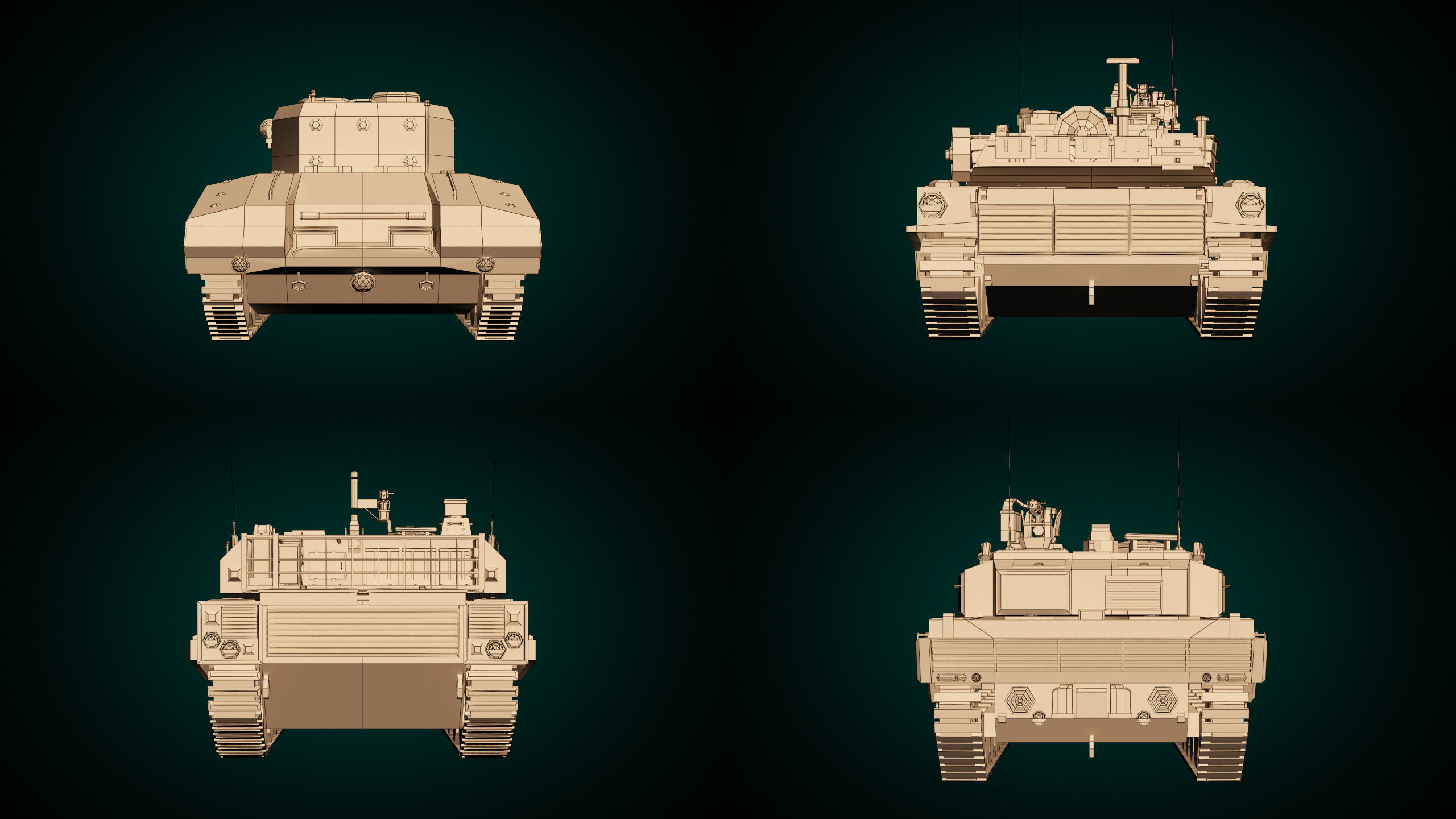 Low Poly Tank Pack 01 3D Model Collection_16