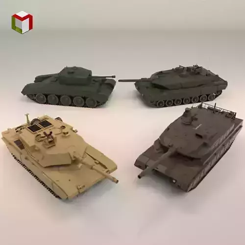 Low Poly Tank Pack 01 3D Model Collection