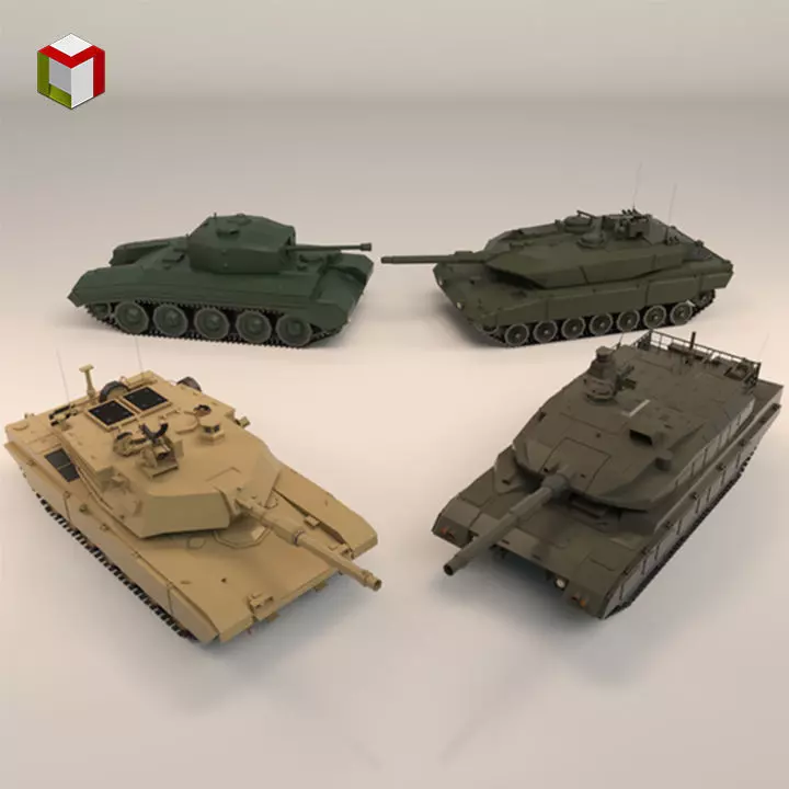 Low Poly Tank Pack 01 3D Model Collection_0