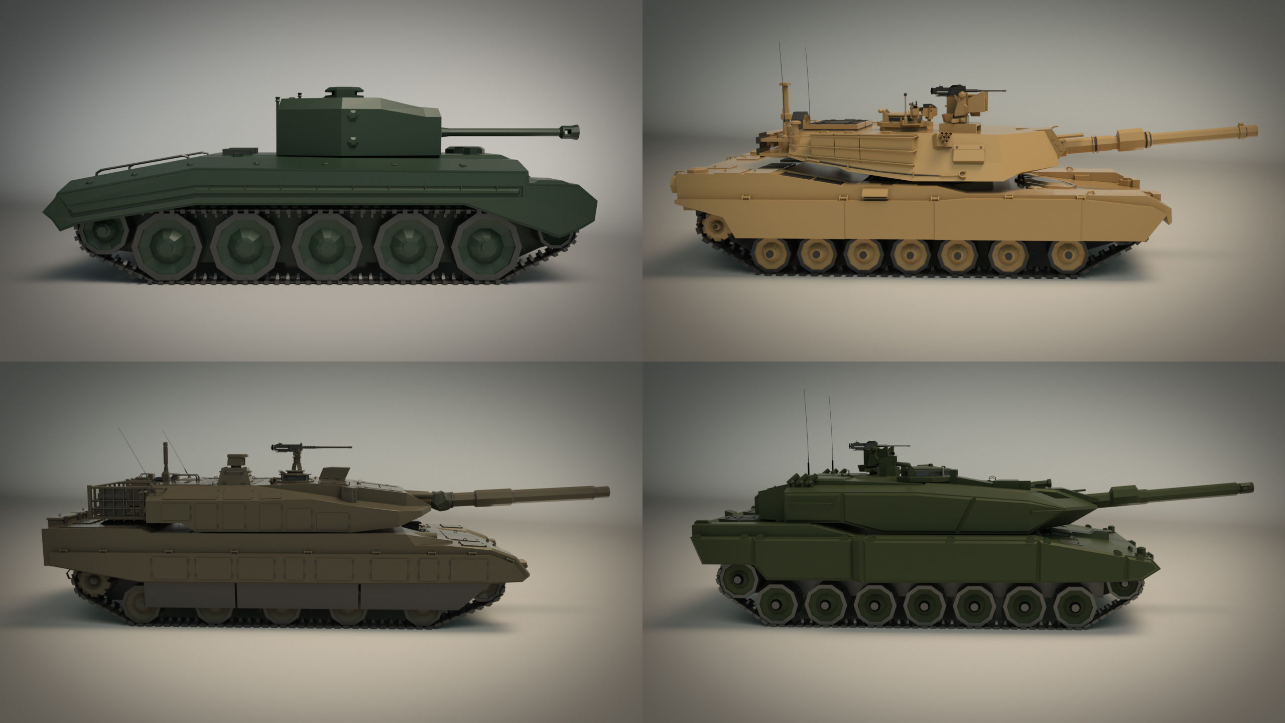 Low Poly Tank Pack 01 3D Model Collection_12