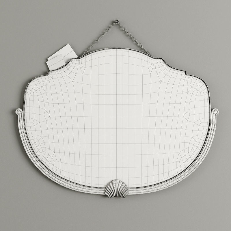 Mirror seashell wall 3D model_3