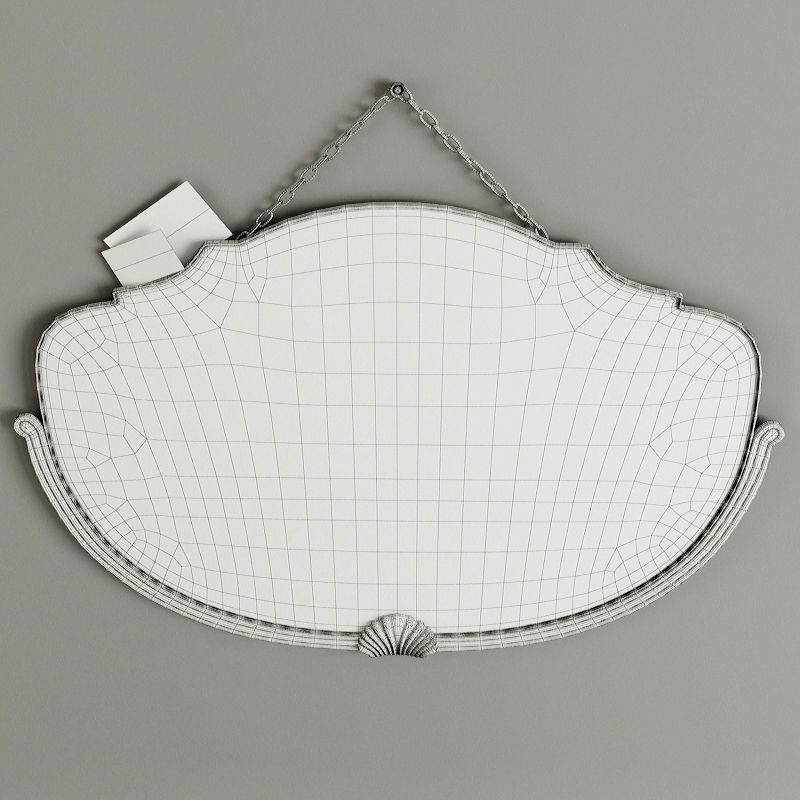 Mirror seashell wall 3D model_4