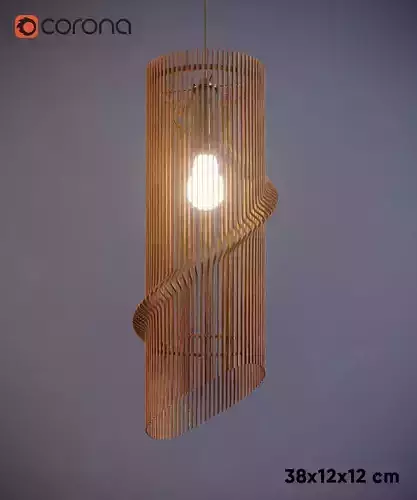 Twisted wooden lamp