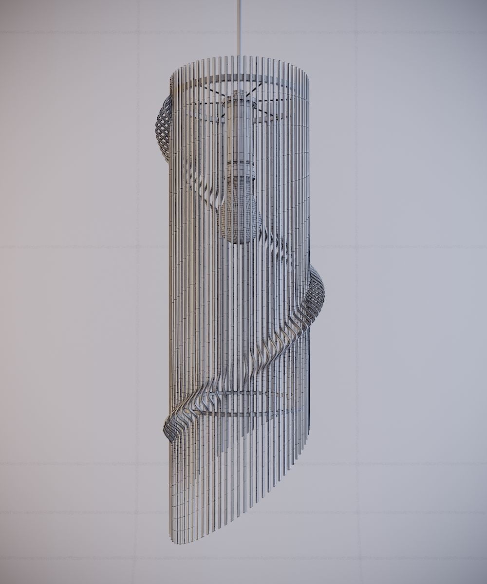 Twisted wooden lamp 3D model_9