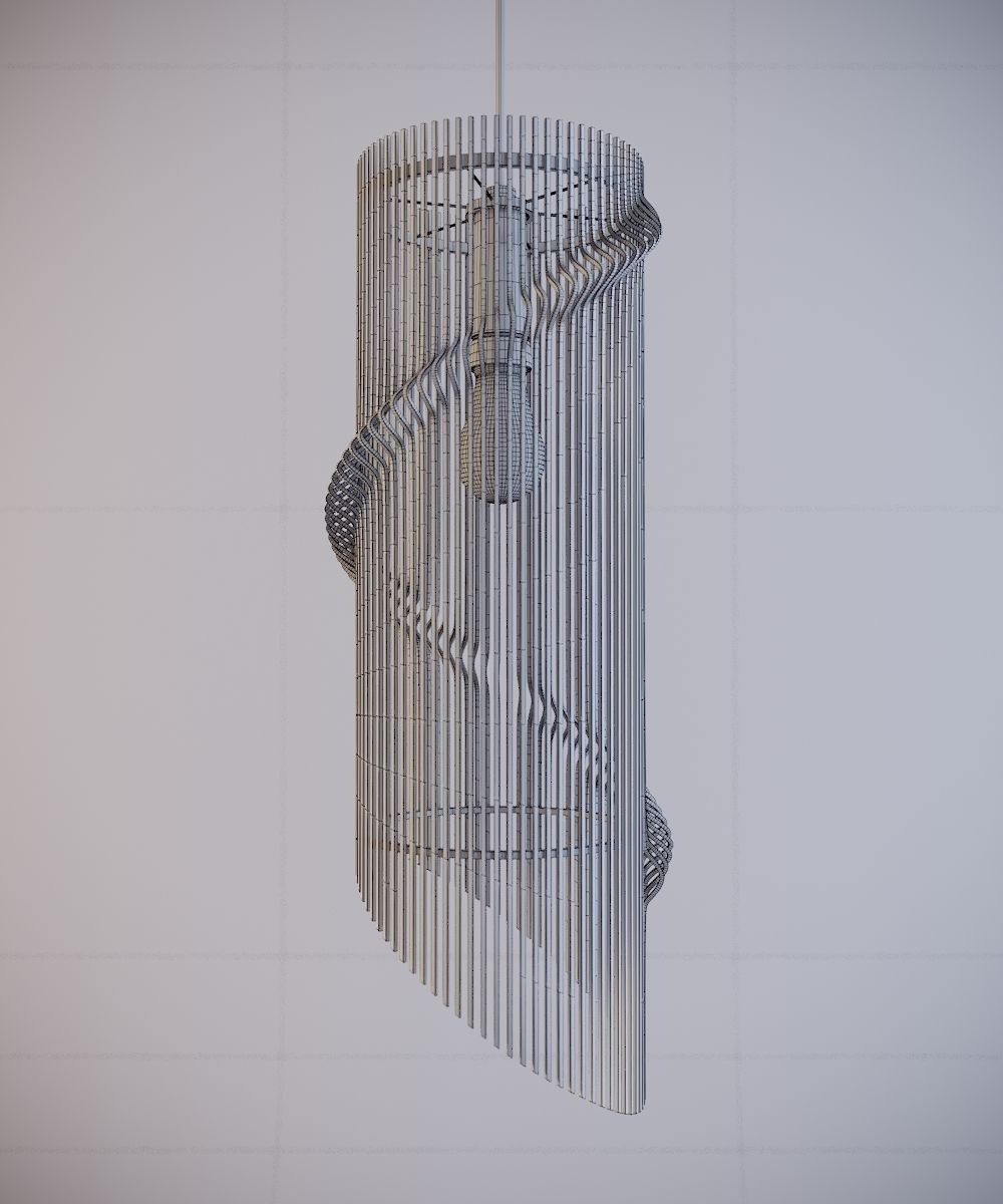 Twisted wooden lamp 3D model_11
