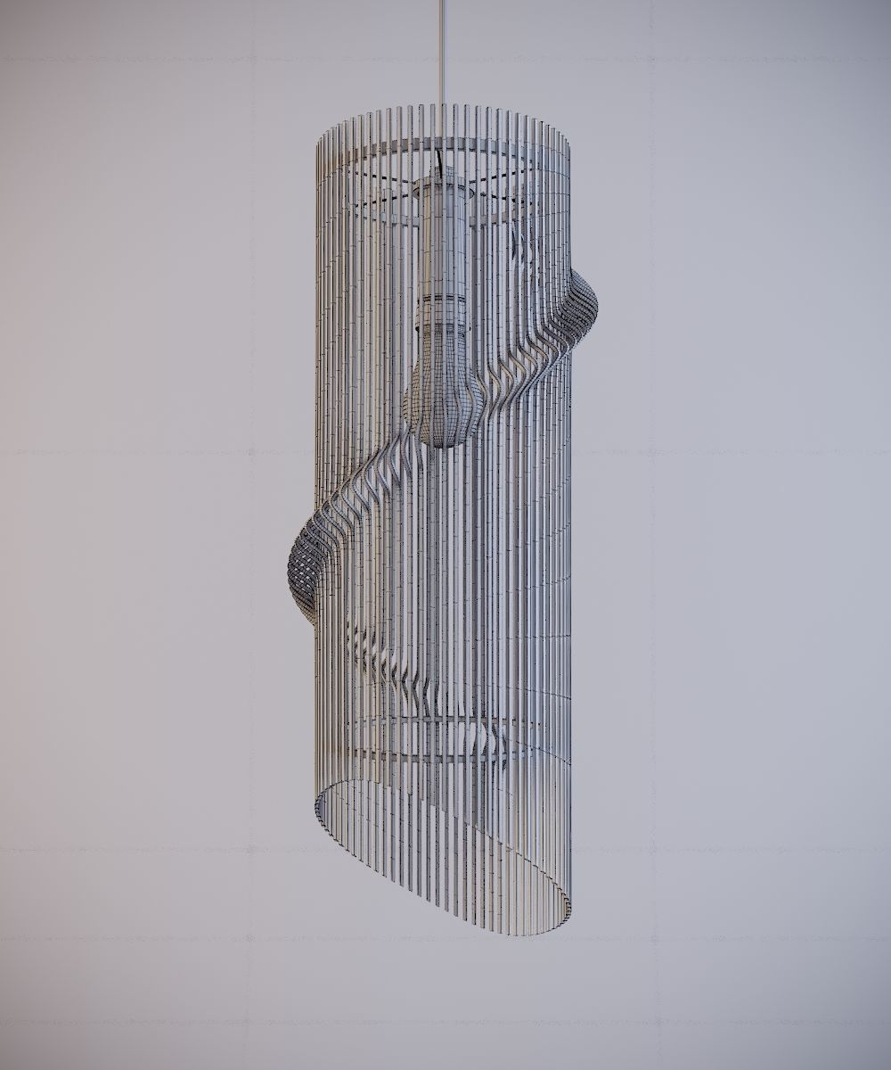 Twisted wooden lamp 3D model_12