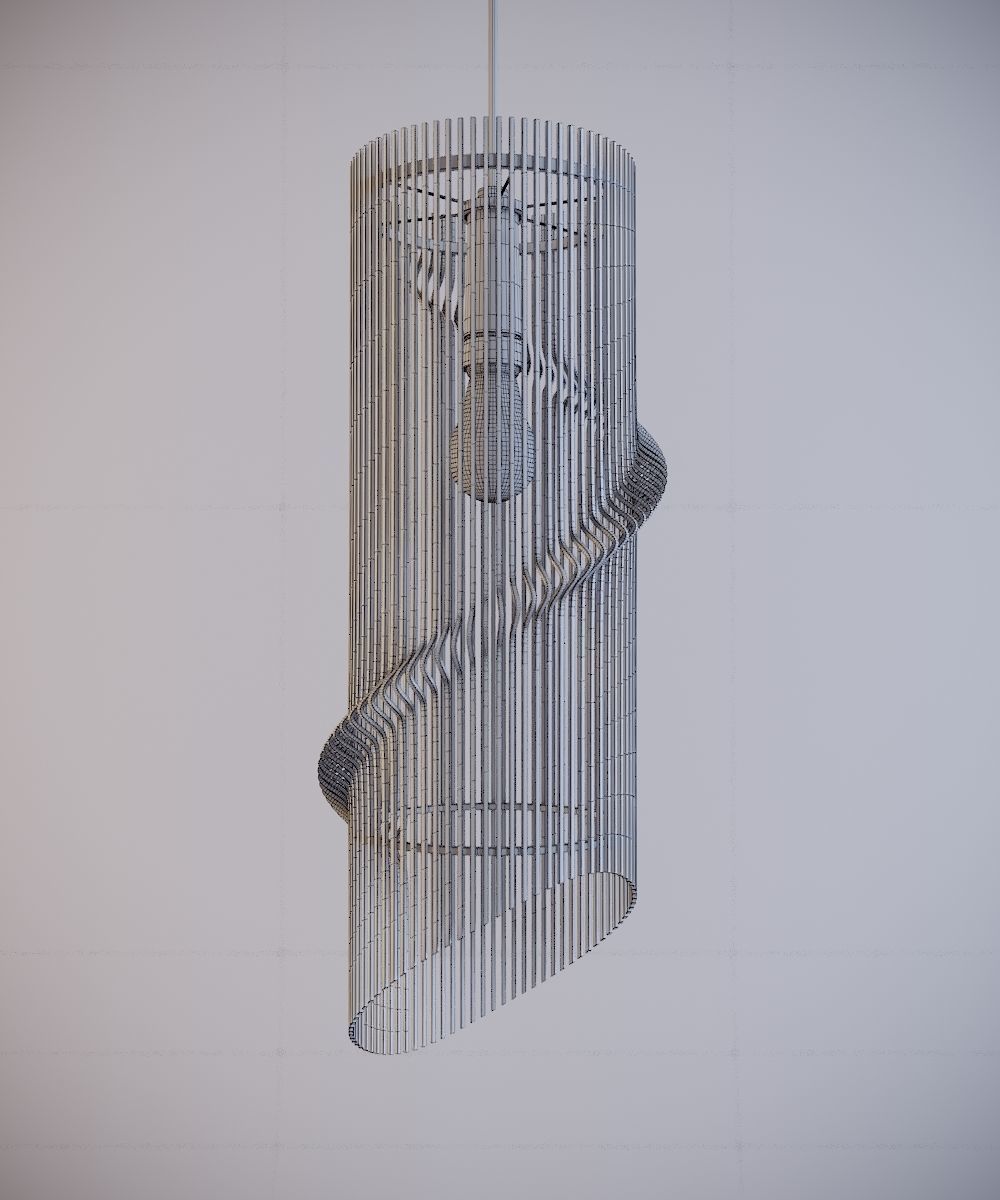 Twisted wooden lamp 3D model_8