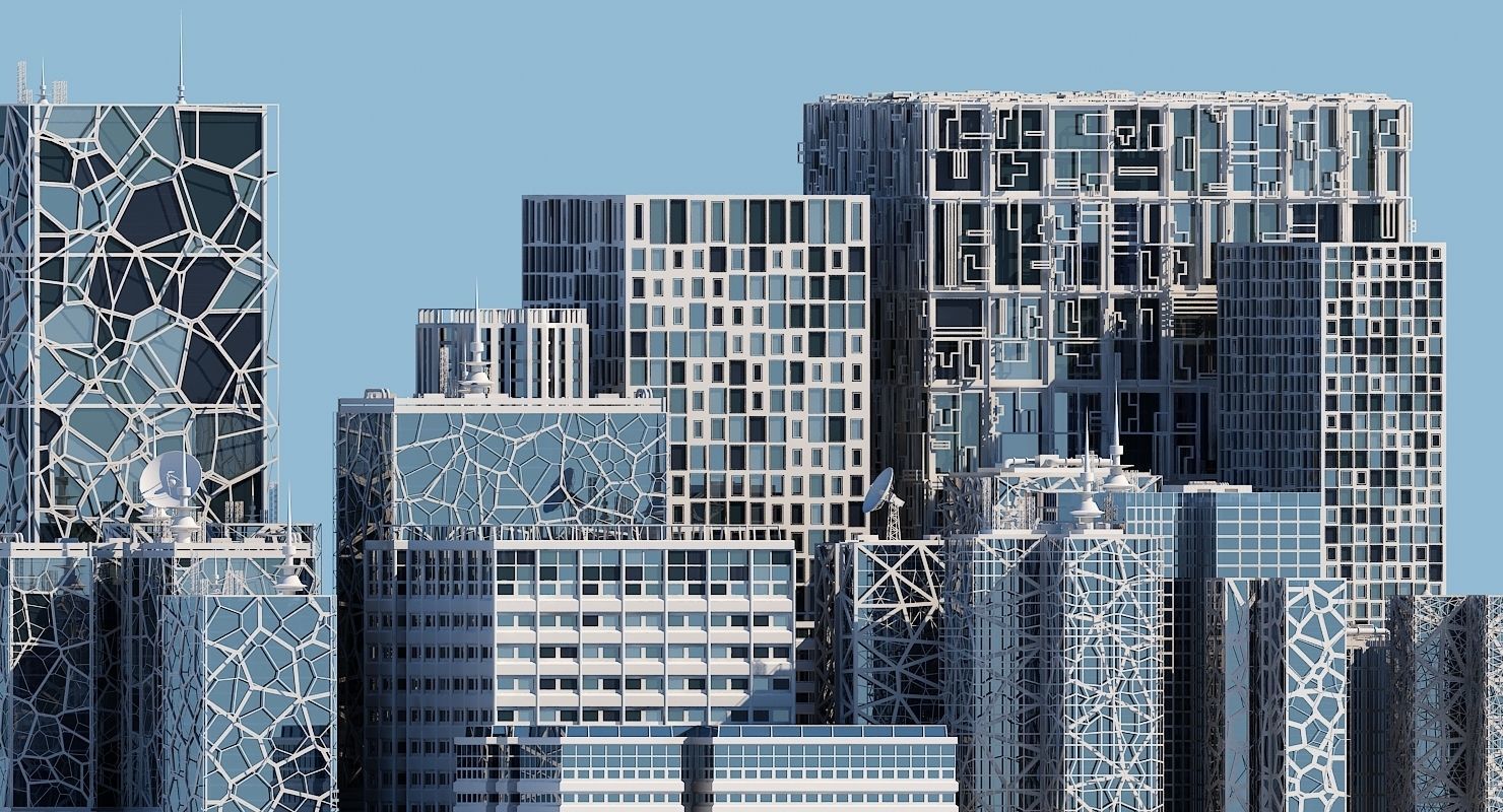 Futuristic Skyscraper Collection H 1 3D model_1