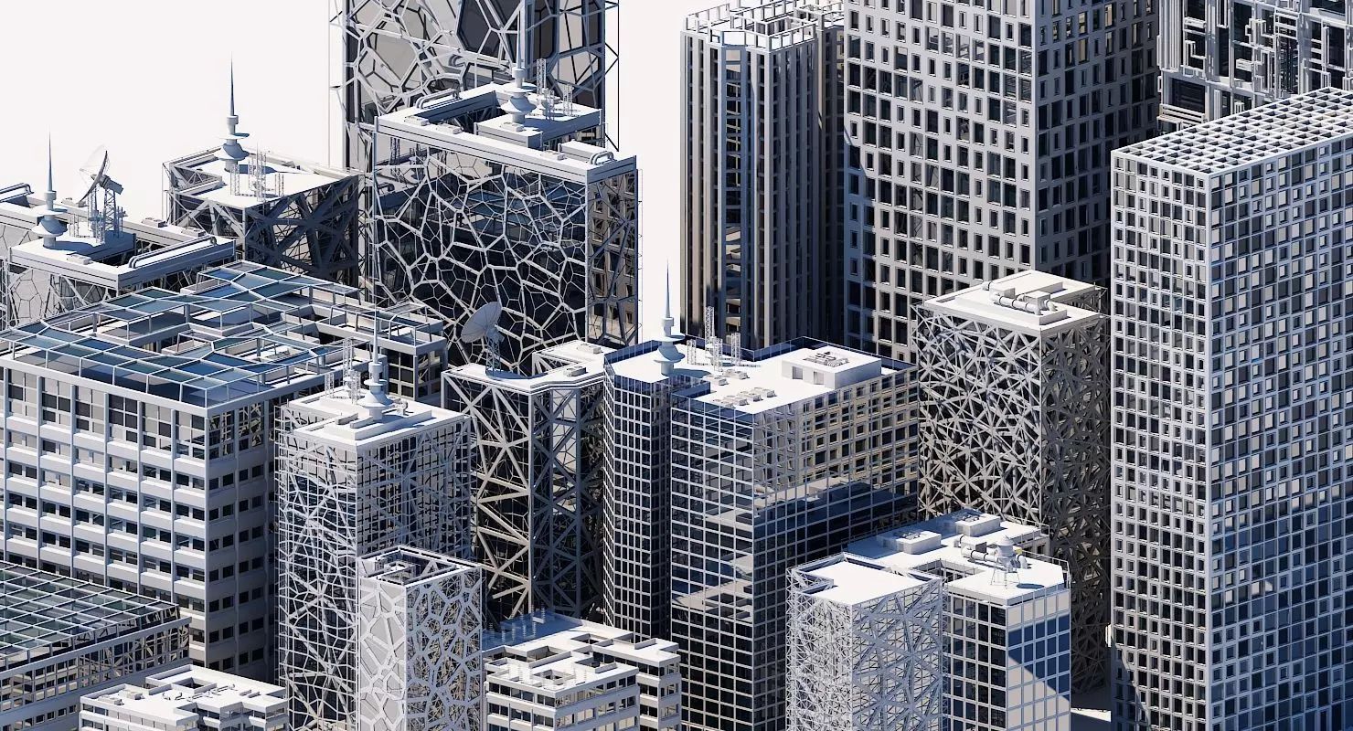 Futuristic Skyscraper Collection H 1 3D model_0