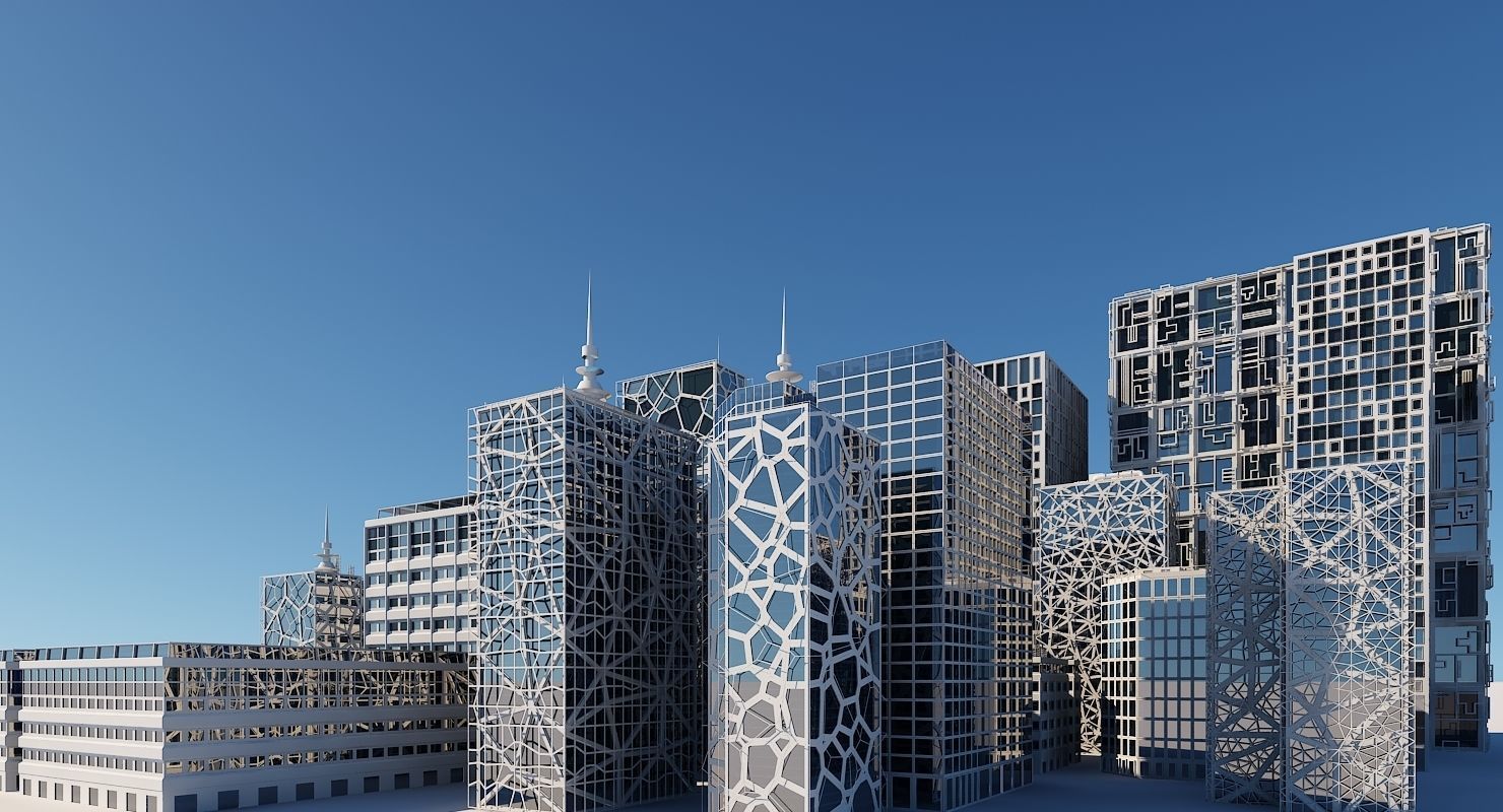 Futuristic Skyscraper Collection H 1 3D model_10