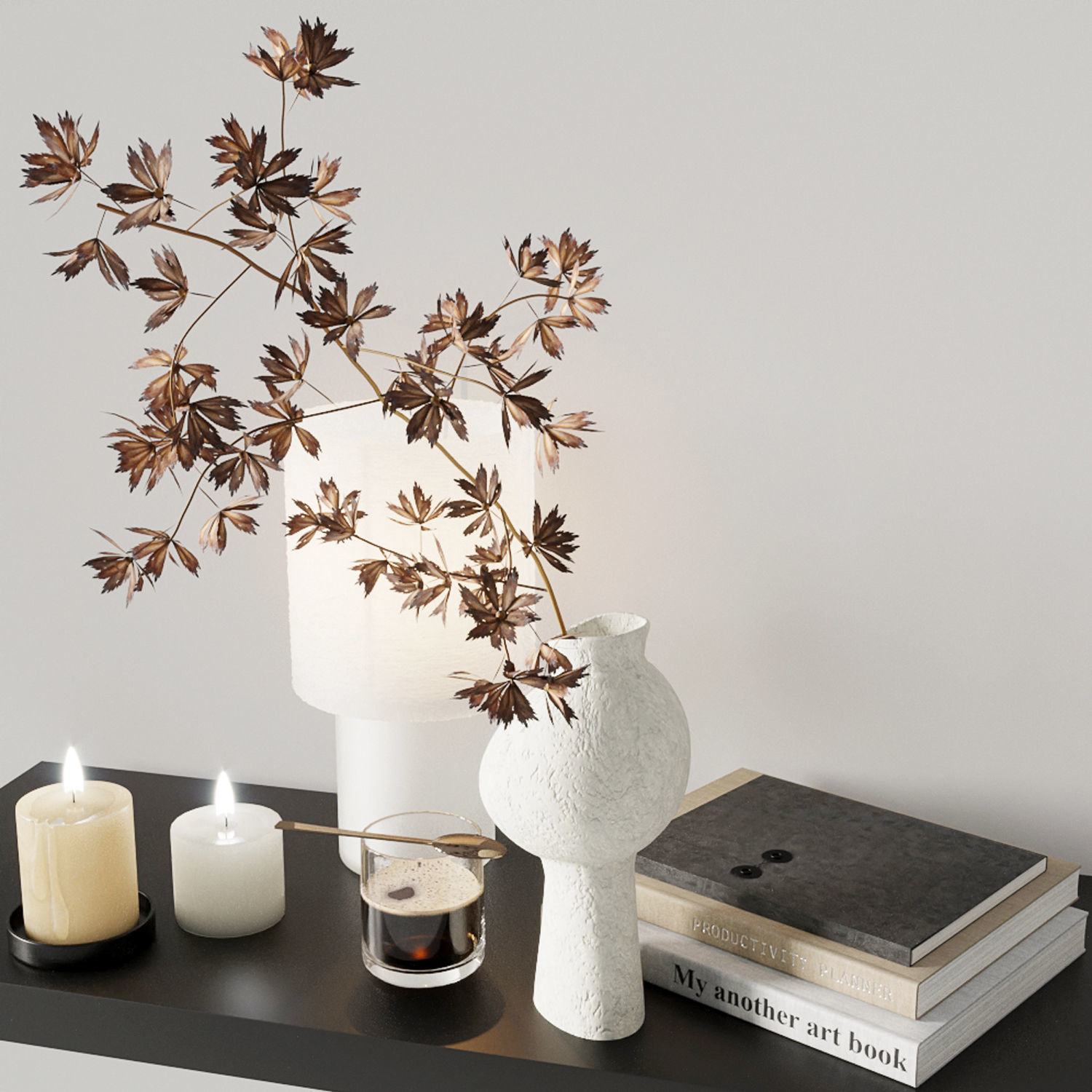 Autumn decorative set 3D model_1