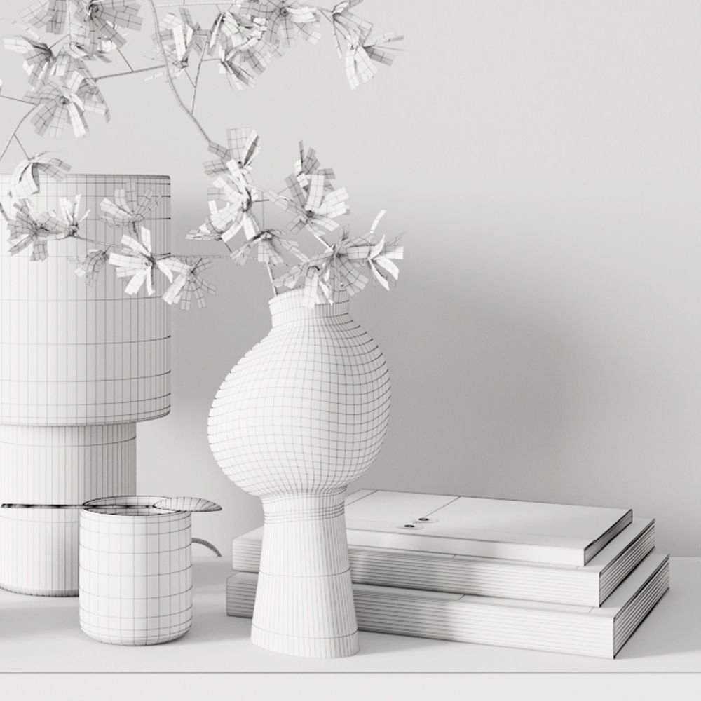 Autumn decorative set 3D model_2