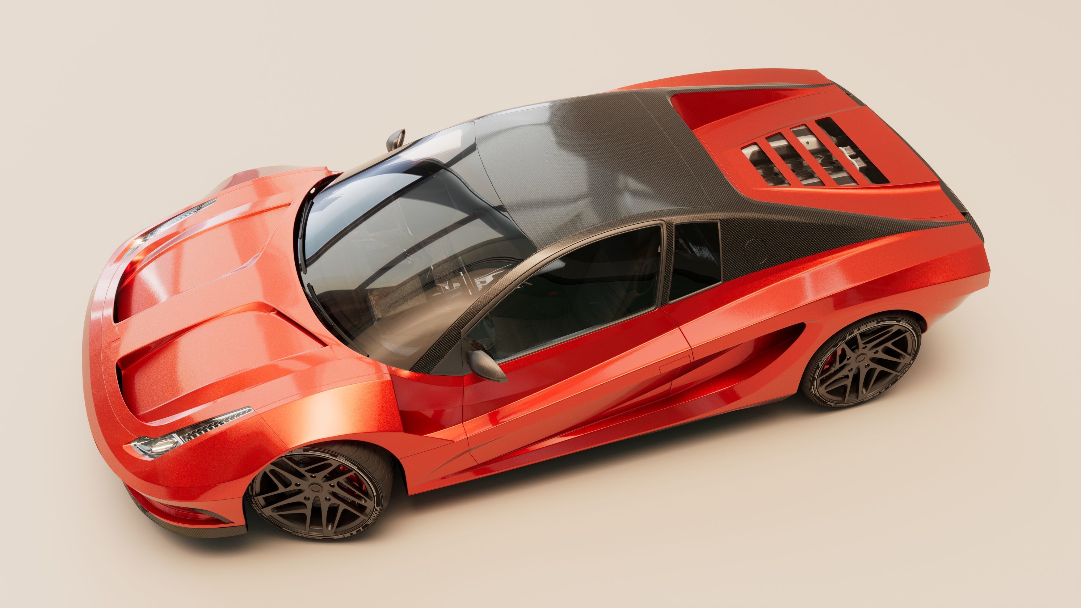 Concept car - Design concept Low-poly 3D model_4