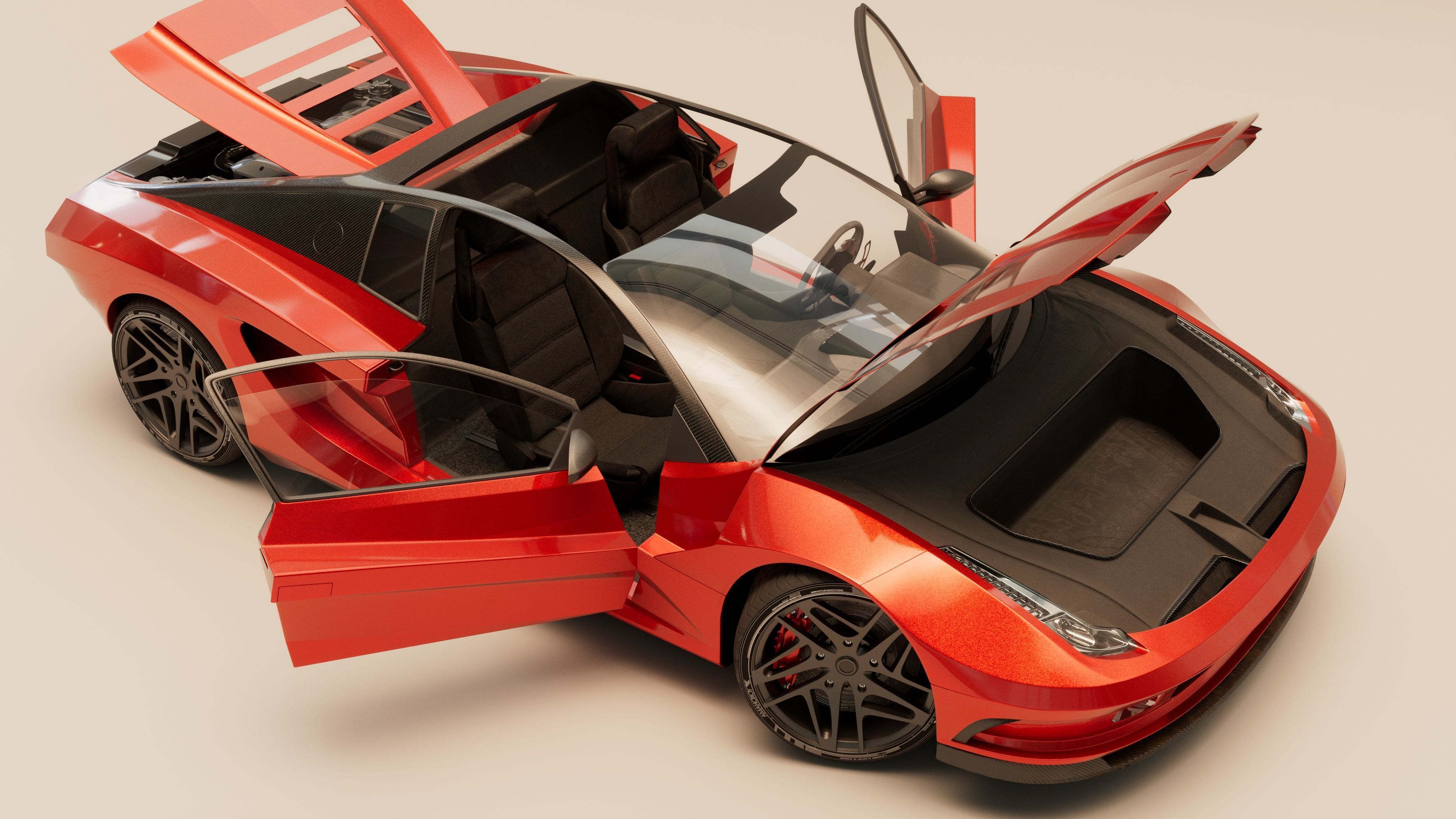 Concept car - Design concept Low-poly 3D model_1