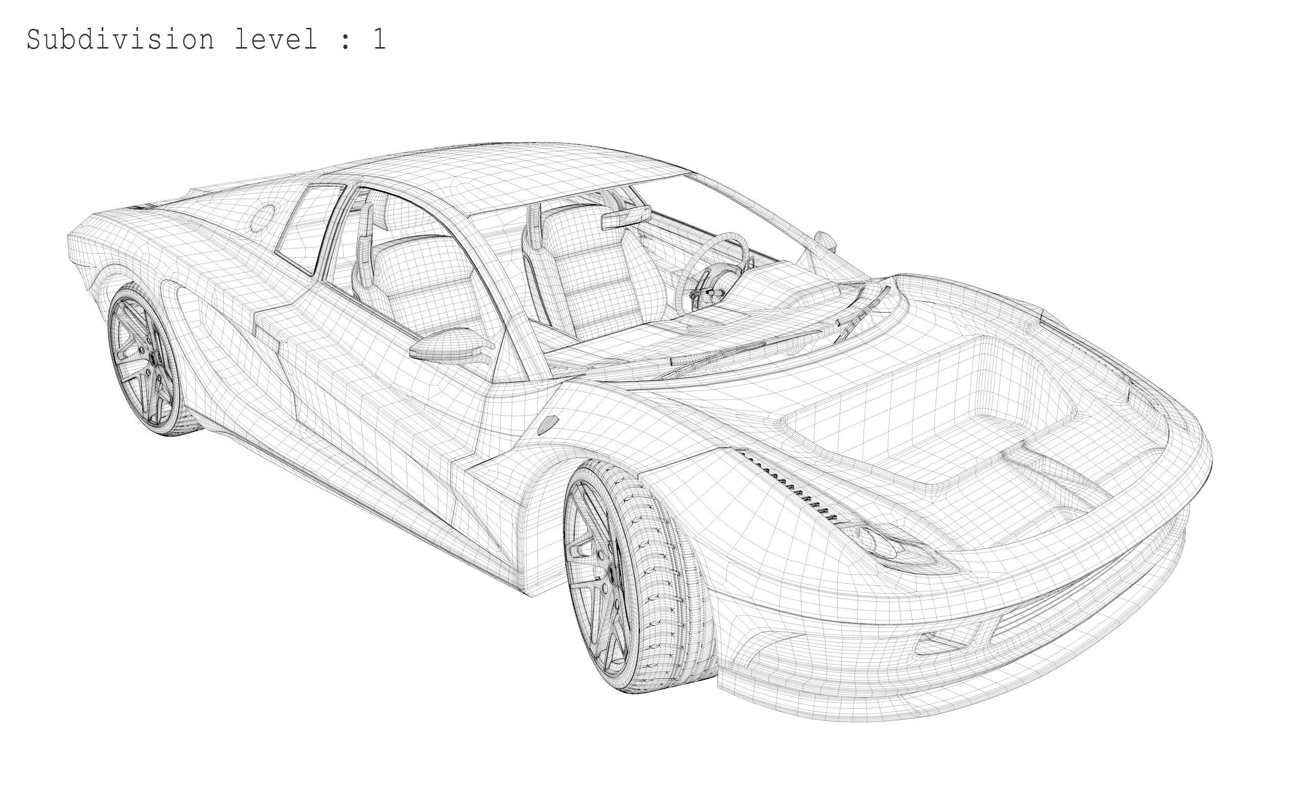 Concept car - Design concept Low-poly 3D model_35