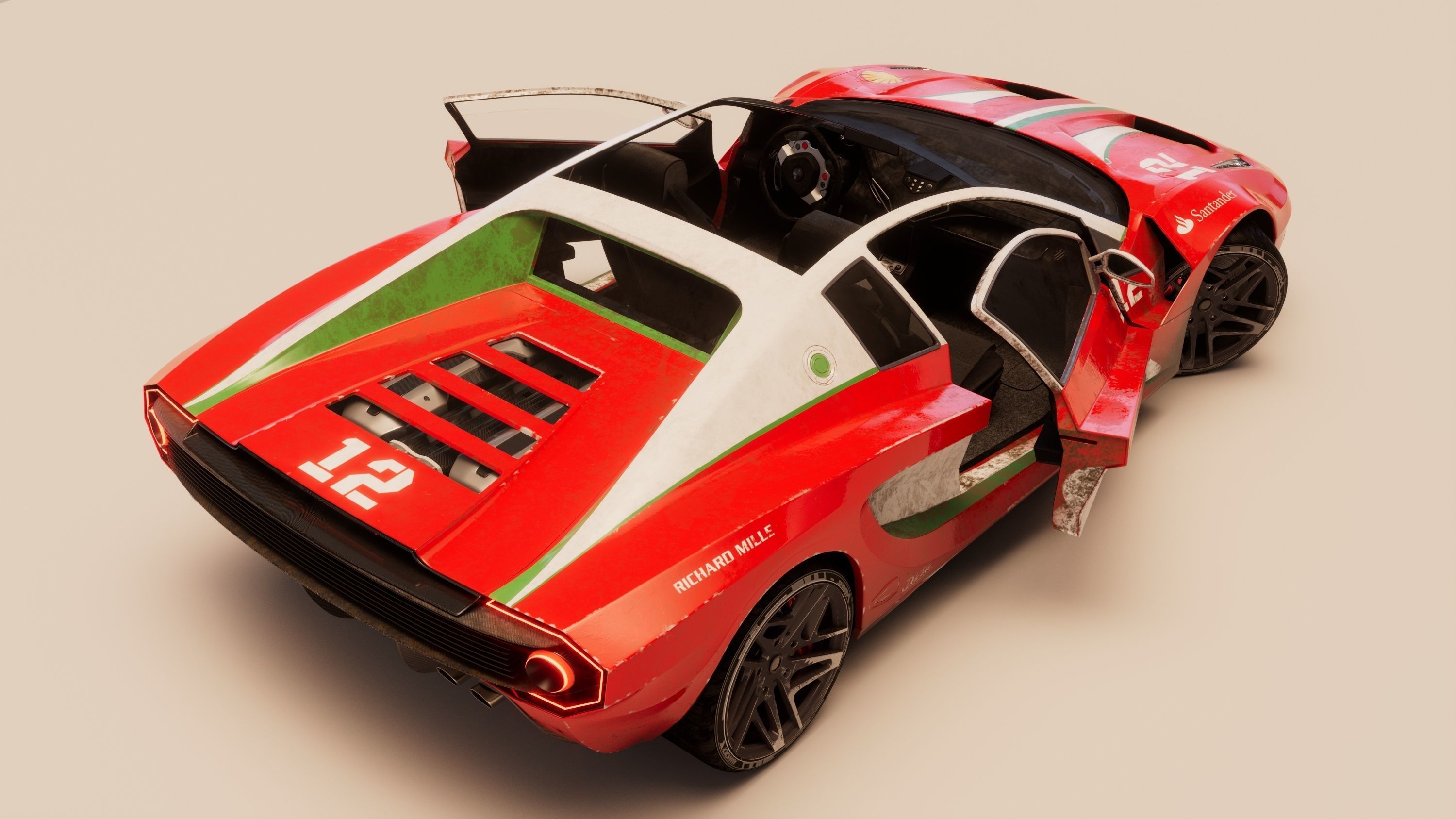 Concept car - Design concept Low-poly 3D model_16