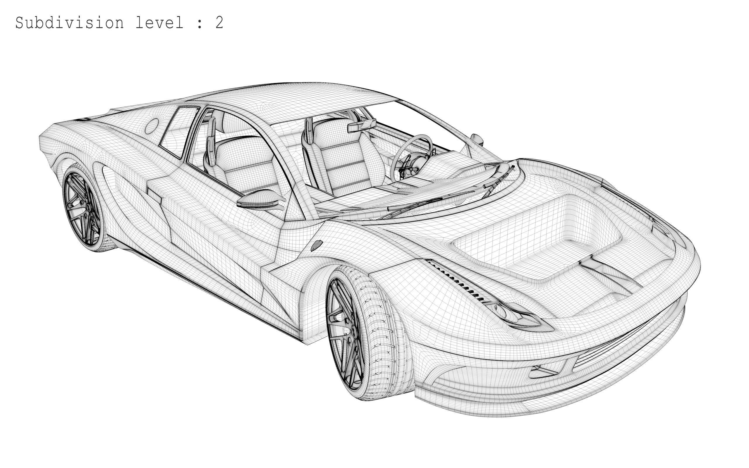 Concept car - Design concept Low-poly 3D model_36