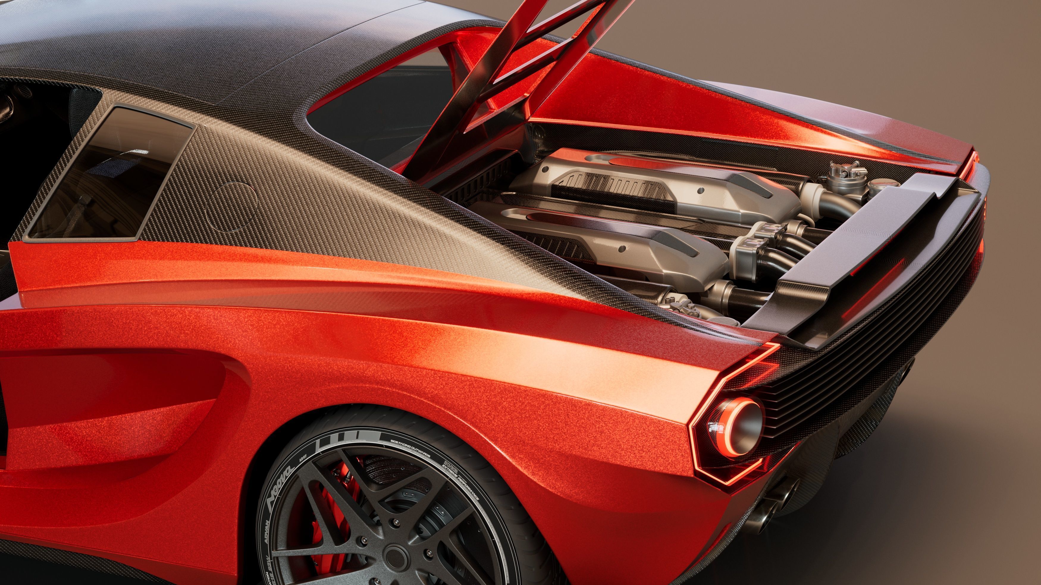 Concept car - Design concept Low-poly 3D model_3