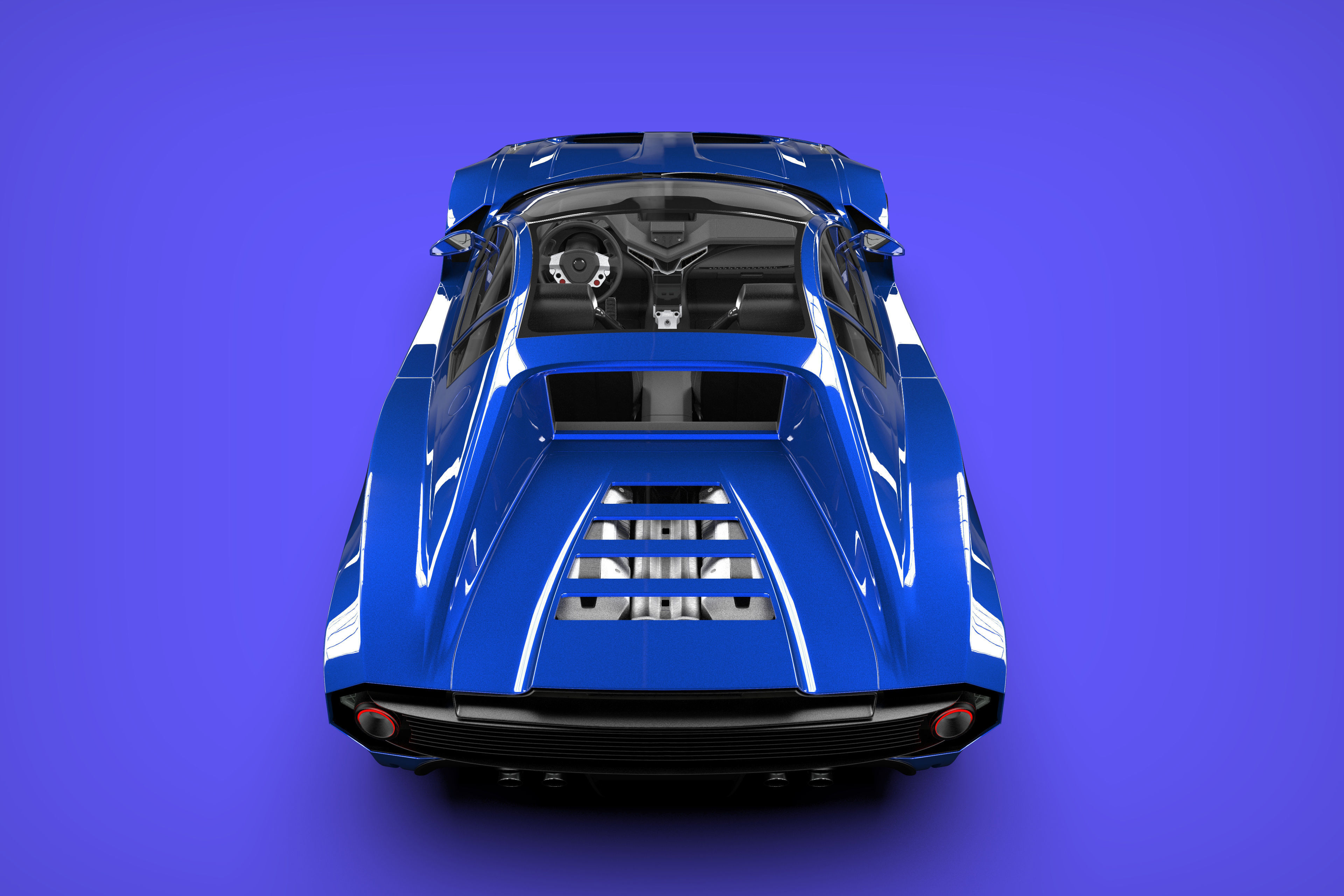 Concept car - Design concept Low-poly 3D model_27