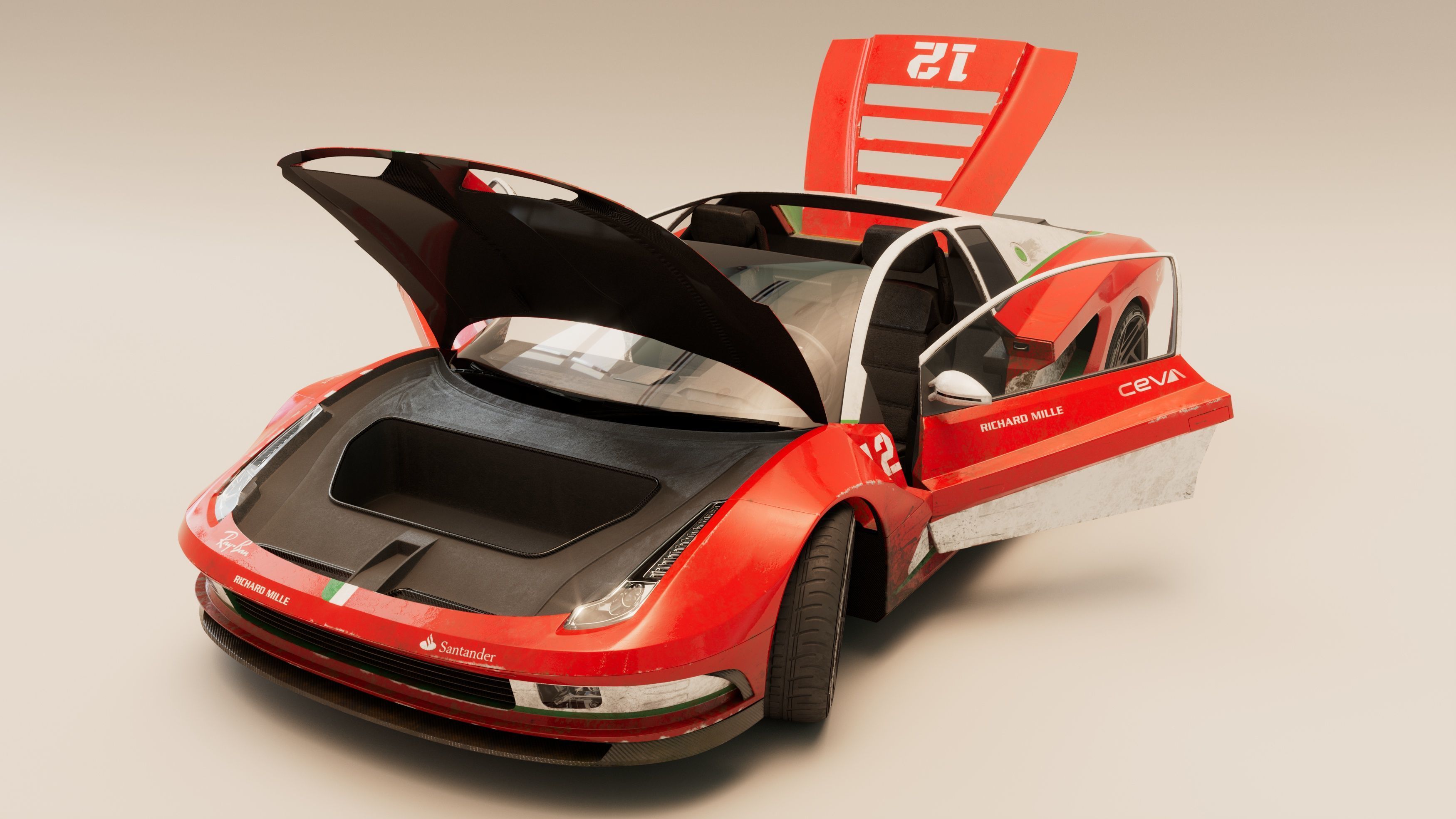 Concept car - Design concept Low-poly 3D model_9