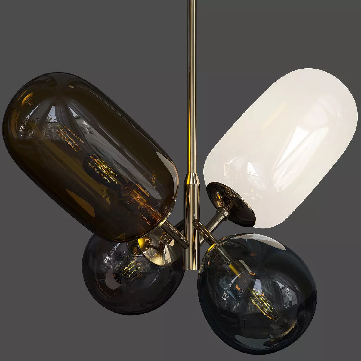 Modern Balloon Glass Chandelier 3D model_0