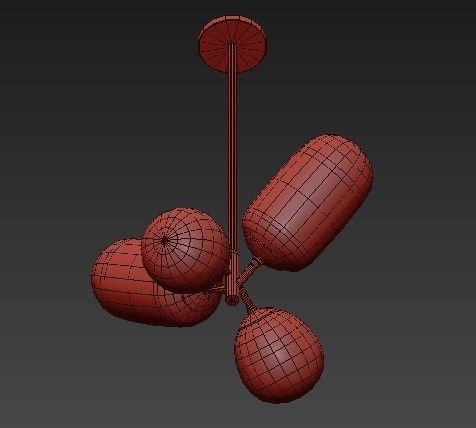 Modern Balloon Glass Chandelier 3D model_7