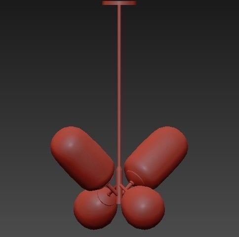 Modern Balloon Glass Chandelier 3D model_4