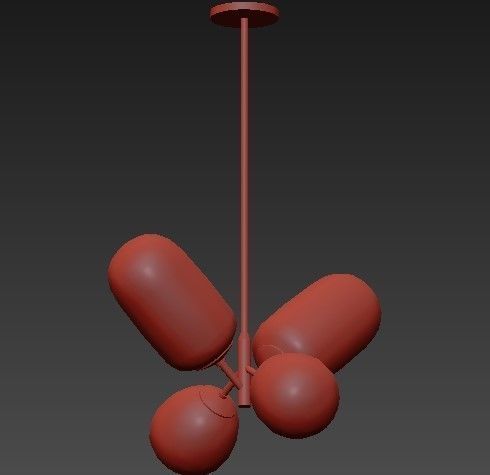 Modern Balloon Glass Chandelier 3D model_1