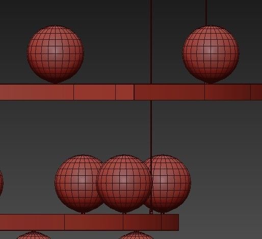 Chandelier circular with balls hanging from it 3D model_2
