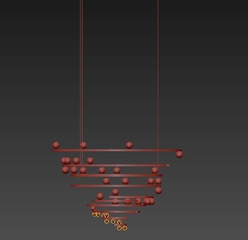 Chandelier circular with balls hanging from it 3D model_5
