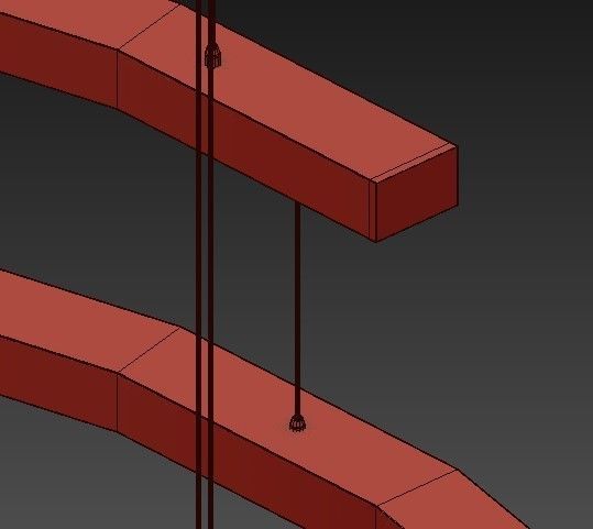 Chandelier circular with balls hanging from it 3D model_4