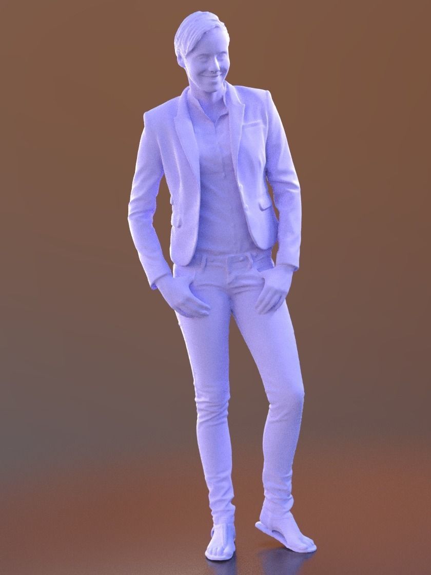 Ina 10061 - Standing Casual Girl Low-poly 3D model_3