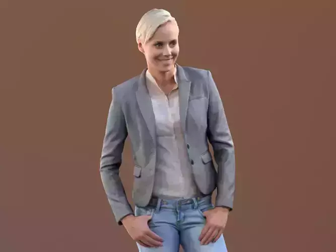 Ina 10061 - Standing Casual Girl Low-poly 3D model