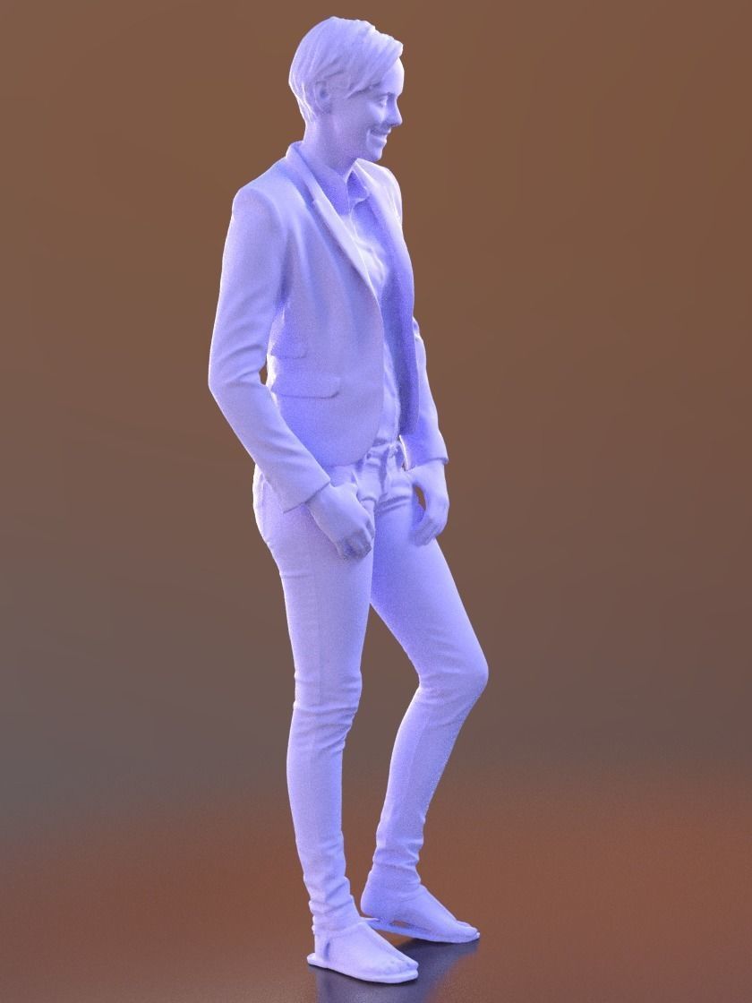 Ina 10061 - Standing Casual Girl Low-poly 3D model_4