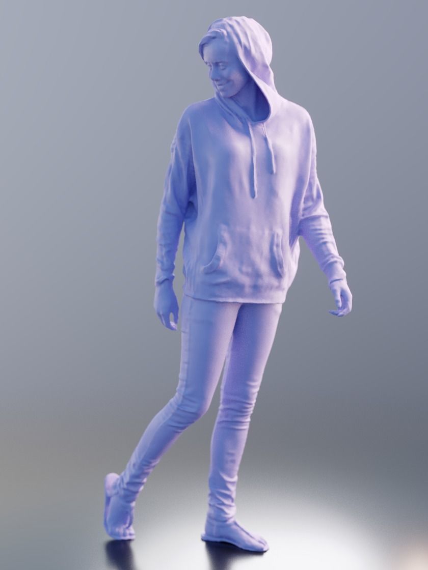 Ina 10063 - Standing Casual Girl Low-poly 3D model_3