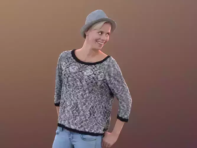 Ina 10062 - Standing Casual Woman Low-poly 3D model