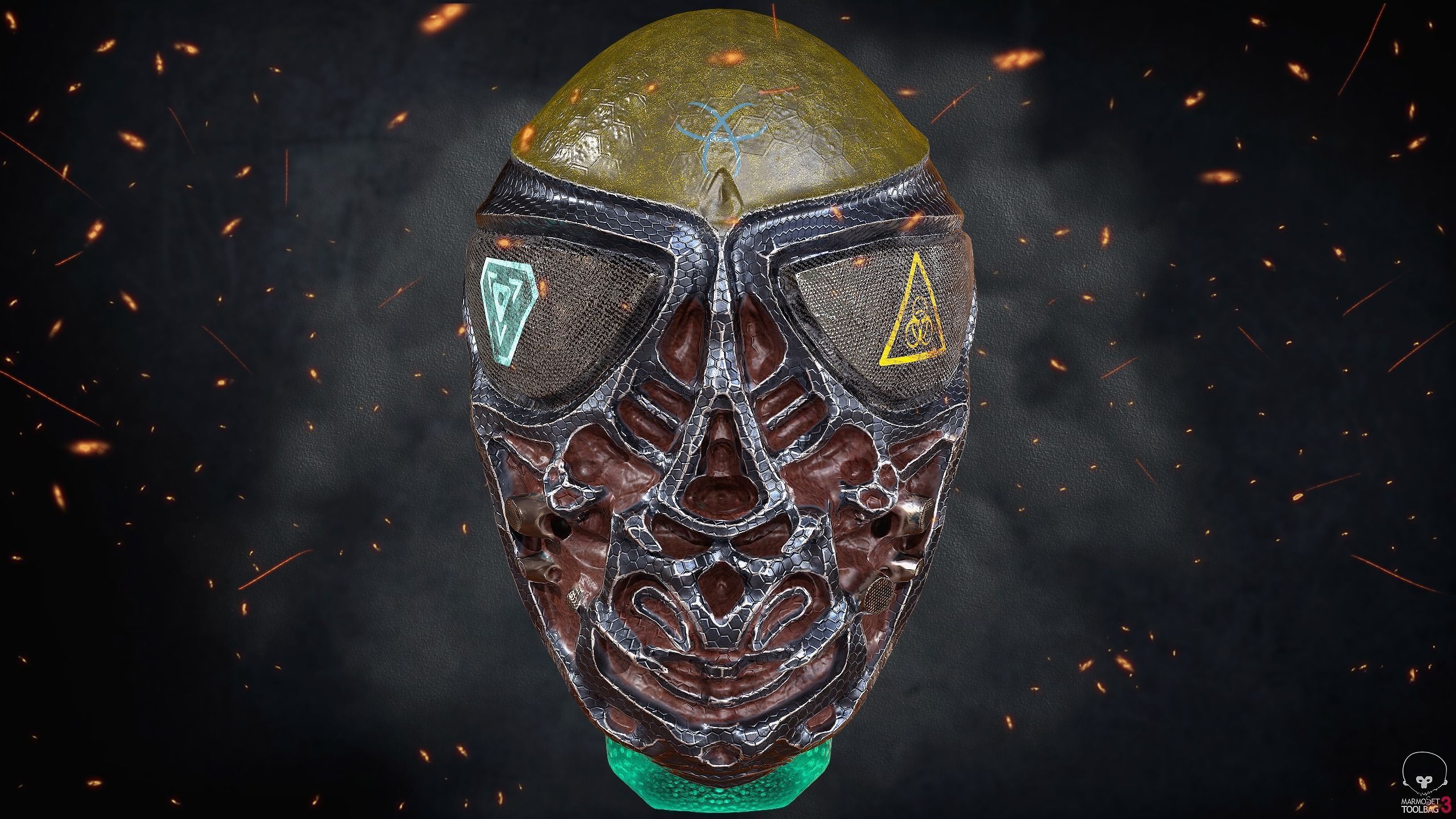 Alien Bust Model Low-poly 3D model_3