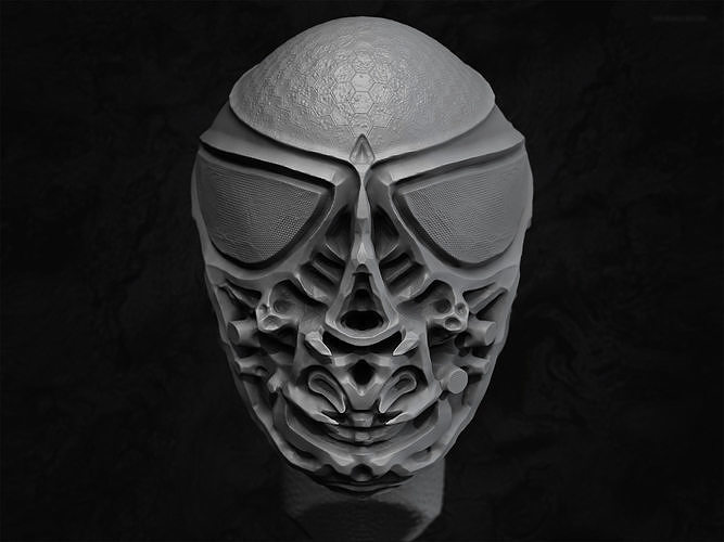Alien Bust Model Low-poly 3D model