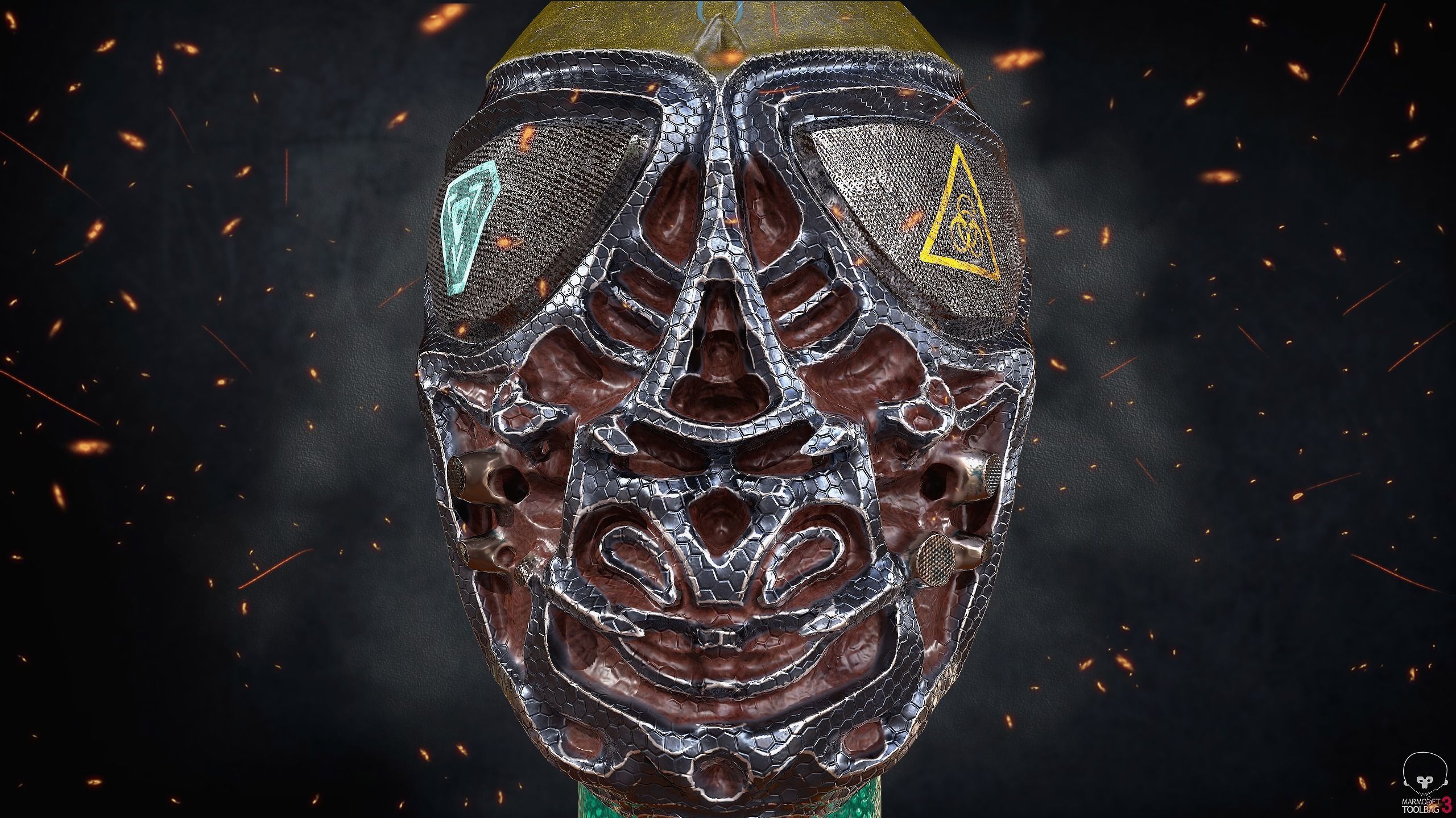 Alien Bust Model Low-poly 3D model_9